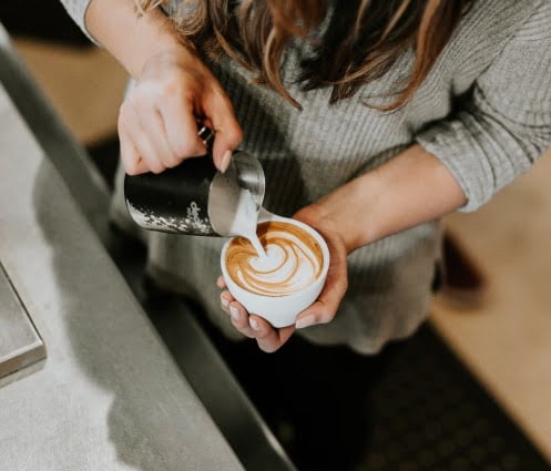Student undertaking the Barista Skills course at Australian Pacific College, Melbourne