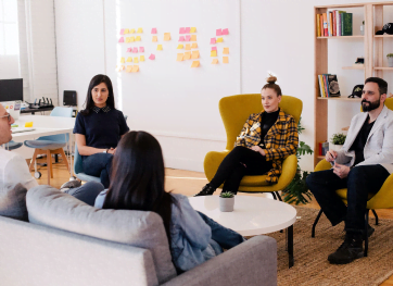 Students working together in the Diploma of Marketing and Communications at the Australian Pacific College