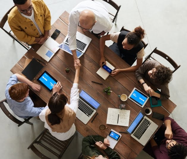 Students working together in the Diploma of Marketing and Communications at the Australian Pacific College