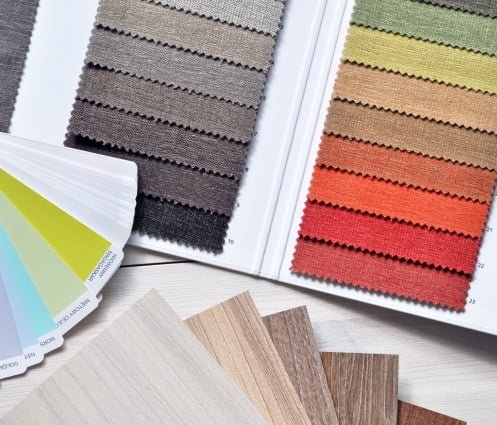 Advanced Diploma of Interior Design colour swatches from the Australian Pacific College