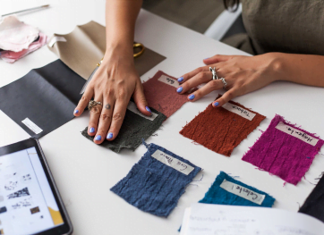 Advanced Diploma of Interior Design colour swatches from the Australian Pacific College