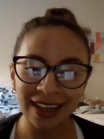 A student from the Australian Pacific College on a classroom zoom - Camila