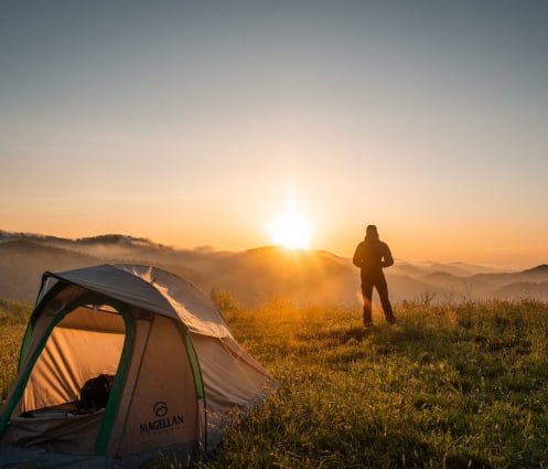 Adventure tourism - mountain top camping