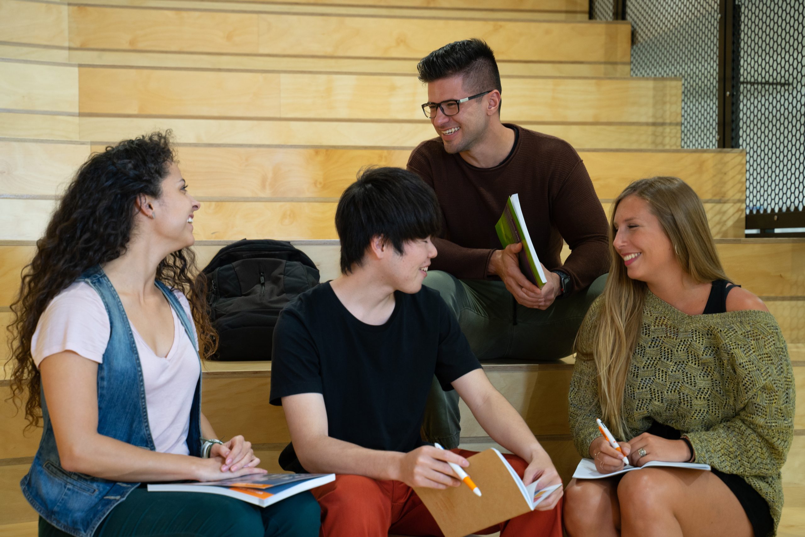 Students at the Australian Pacific College Brisbane campus undertaking group work.