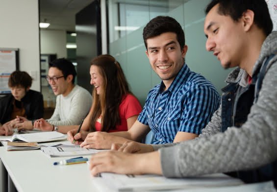 Australian Pacific College students in a collaborative classroom environment