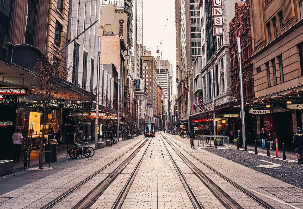 A location shot near the Australian Pacific College, Clarence Street campus in Sydney